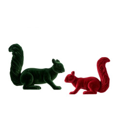 Casa di Elturo Set van 2 velvet eekhoorn /rood
