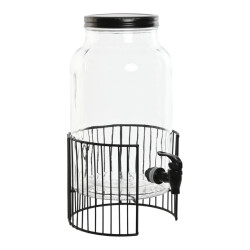 Casa di Elturo Glazen dispenser met metalen onderstel en tapkraan 5,5l -