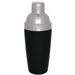 Casa di Elturo Cocktailshaker blackjack – rvs – zwart – Ø 9,5 x h 22 cm