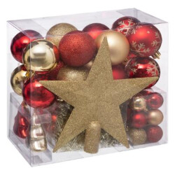 Casa di Elturo Breukvaste kerstballen set star goud/ 44-delig