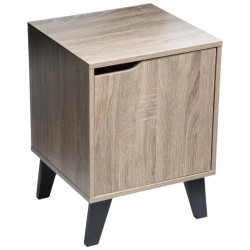 Casa di Elturo Nachtkastje cube hout met zwarte poten – l34,5 x b32 x h47 cm