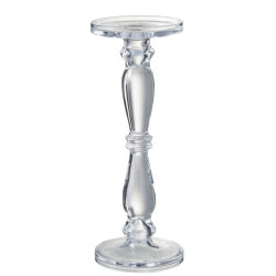J-Line kandelaar/kaarshouder leti glas large 13x13x35.5cm