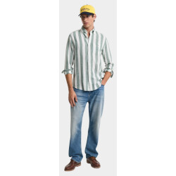 Gant Casual hemd lange mouw reg cotton linen bold stripe 3250043/318