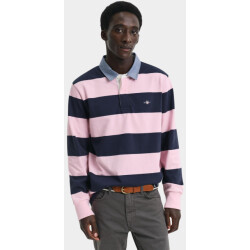 Gant Polo lange mouw reg chambray stripe heavy rug 2004083/637