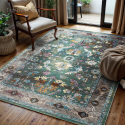 Muratap Picasso pablo vintage vloerkleed groen / multi laagpolig- 240x290