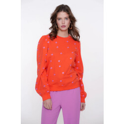 Geisha 52081-21 220 sweater embroiderd flowers coral/pink