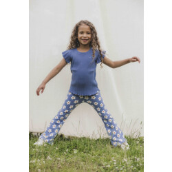 Looxs Revolution T-shirt blue ribjersey voor meisjes in de kleur