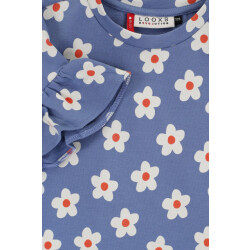 Looxs Revolution Mouwloze sweater blue flowerbomb voor meisjes in de kleur