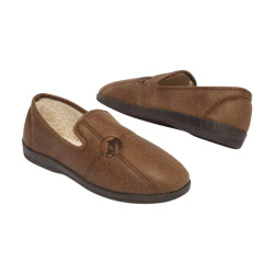 Atlas For Men Heren pantoffels met naaddetail in imitatiesuède