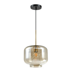 QUVIO Hanglamp met glazen kap metaal – glas amber