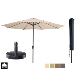 Kopu ® madrid grote parasol rond 350 cm met beschermhoes en parasolvoet -