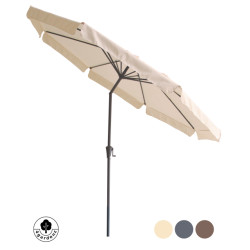 4gardenz ® parasol rond 300 cm met volant kantelbaar creme