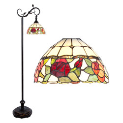 LumiLamp Tiffany vloerlamp 40x27x152 cm glas bloemen staande lamp