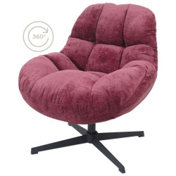 Home67 Fauteuil charlie bordeaux