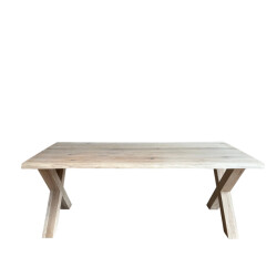 Old Inn Boomstamtafel eiken 200x100cm met eiken x poten