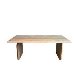 Old Inn Eiken boomstamtafel met maanpoot 180x90cm
