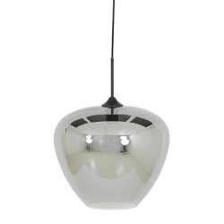 Light & Living Hanglamp smoke glas-matzwart mayson Ø 40 x 34cm