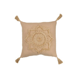 J-Line Kussen bloem kwast polyester