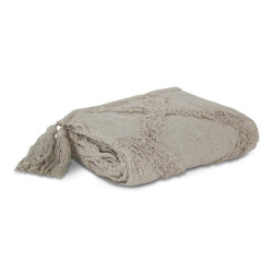 Safaary Marokkaanse plaid met pompons ivoor