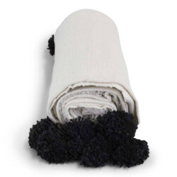 Safaary Marokkaanse sprei met zwarte pom-poms