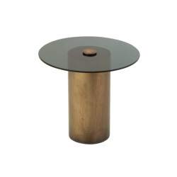 J-Line Bijzettafel ijzer-glas zwart- soni