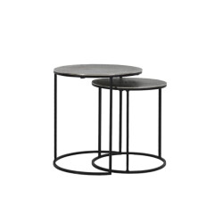 Light & Living Bijzettafel relief antiek lood s2 rengo Ø 49 x 52cm