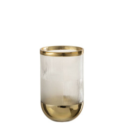 J-Line Vaas cylinder motief glas transparant small