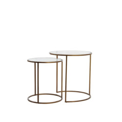 Light & Living Bijzettafel glas helder- ferati s/2 Ø 50 x 52cm