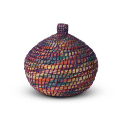 Safaary Opbergmand met deksel van zeegras fuchsia basket