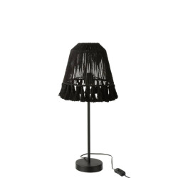 J-Line Tafellamp mila jute zwart