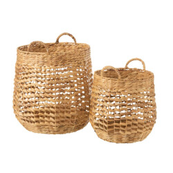 J-Line Manden waterhyacinth naturel (2-delig)