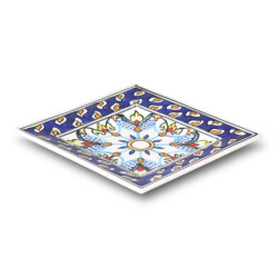 Safaary Marokkaanse schaal vierkant blauw 20 x 20cm