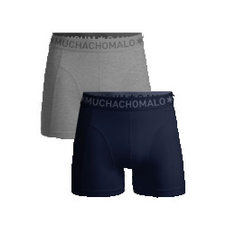 Muchachomalo Men 2-pack boxer shorts solid blue/grey melang heren boxers -