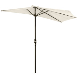 4goodz Halfronde aluminium parasol met zwengel 84d-008cw -