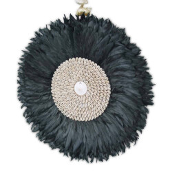 Safaary Wanddecoratie juju hat shell veren schelpen Ø 40cm