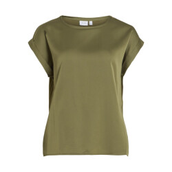 Vila viellette s/s satin top noos 14059563 capulet olive