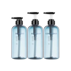 Casa di Elturo Set van 3 navulbare fles met pomp – petrol – 500ml – voor shampoo,