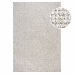 Muratap Lora plus laagpolig effen vloerkleed geweven design beige creme- 80x150 cm