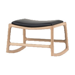 Gazzda Dedo footstool whitewash voetenbank met dakar leather black