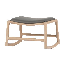 Gazzda Dedo footstool whitewash voetenbank met dakar leather grey