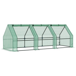 4goodz Kweekkas met raam 270x90x90 cm foliekas van staal 01-0469