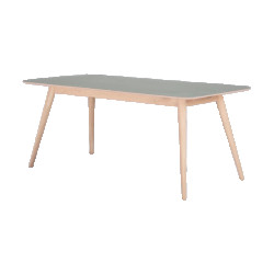 Gazzda Stafa table houten eettafel whitewash met linoleum tafelblad dark olive 160