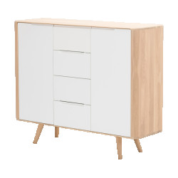 Gazzda Ena dresser 135 houten ladekast whitewash 135 x 110 cm