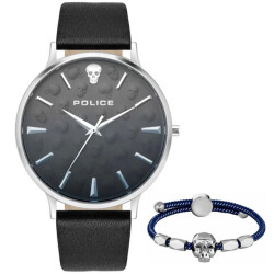 Police Leren horloge met stijlvolle armband 44mm