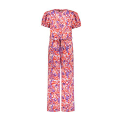 B.Nosy Zomer jumpsuit meisjes /paars aop riem pallas