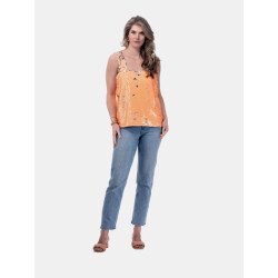 Mucho Gusto ® paillettentop oranje zilver