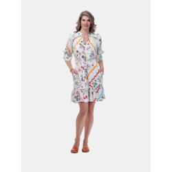 Mucho Gusto ® jurk rhodes kleurrijke streep elegantie