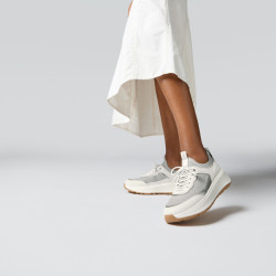 FitFlop F-mode suede/knit flatform slip-on laced sneakers