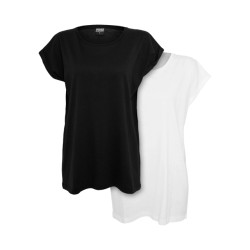 Urban Classics Dames verlengd schouder t-shirt (set van 2)