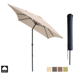 Kopu ® sevilla parasol rechthoek 200x300 cm met hoes balkonparasol creme